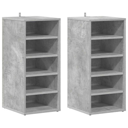 vidaXL Shoe Cabinets 2 pcs Concrete Grey 31.5x35x70 cm Engineered Wood