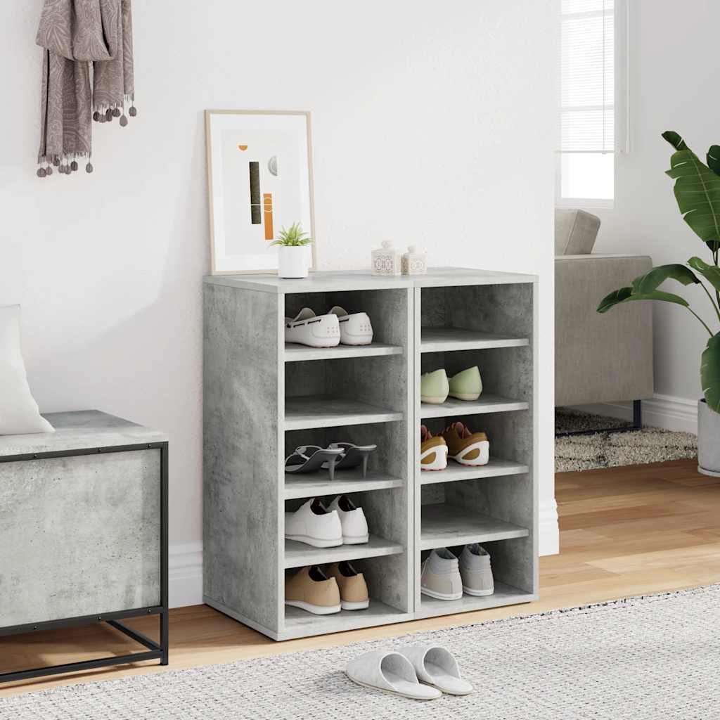 vidaXL Shoe Cabinets 2 pcs Concrete Grey 31.5x35x70 cm Engineered Wood