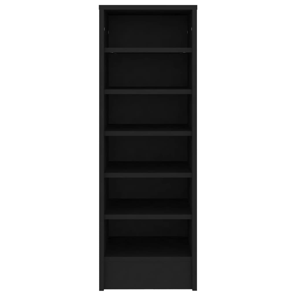 vidaXL Shoe Cabinet Black 31.5x35x90 cm Engineered Wood