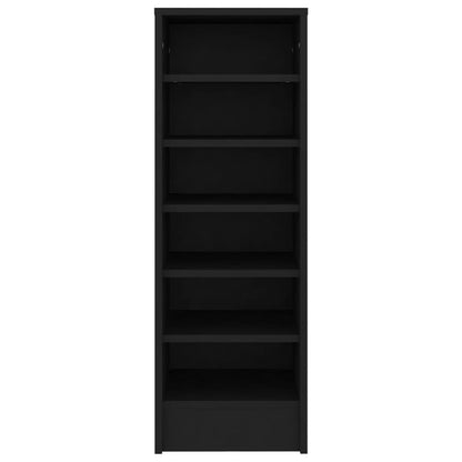 vidaXL Shoe Cabinet Black 31.5x35x90 cm Engineered Wood