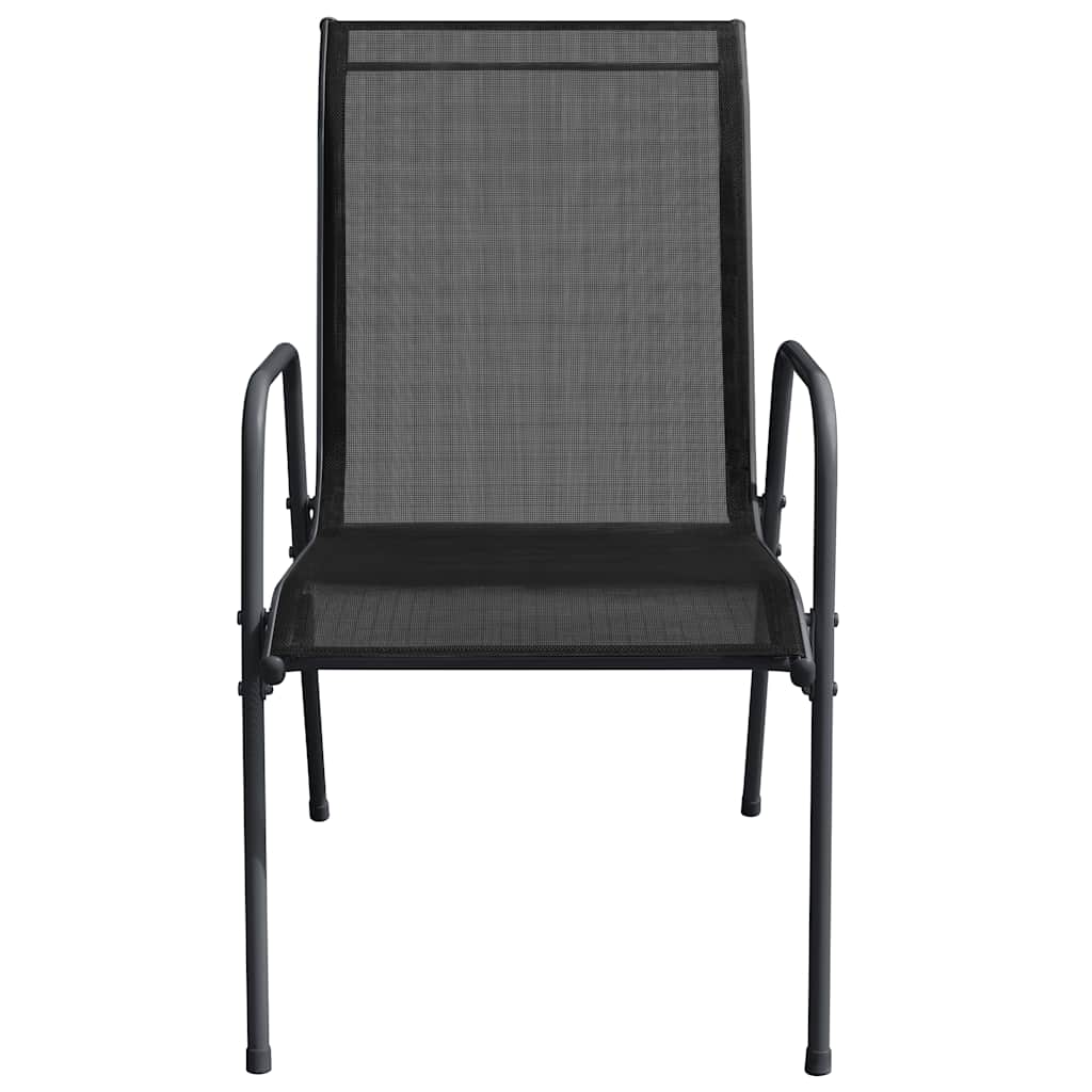 vidaXL Garden Chair | Set of 2 | Black and anthracite | Steel and Textilene