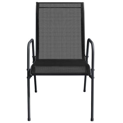 vidaXL Garden Chair | Set of 2 | Black and anthracite | Steel and Textilene