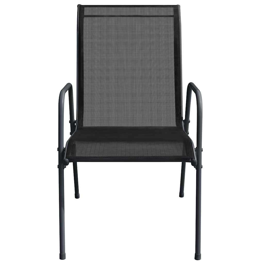 vidaXL Garden Chair | Set of 4 | Black and Anthracite | Steel | Standard