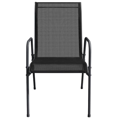 vidaXL Garden Chair | Set of 4 | Black and Anthracite | Steel | Standard