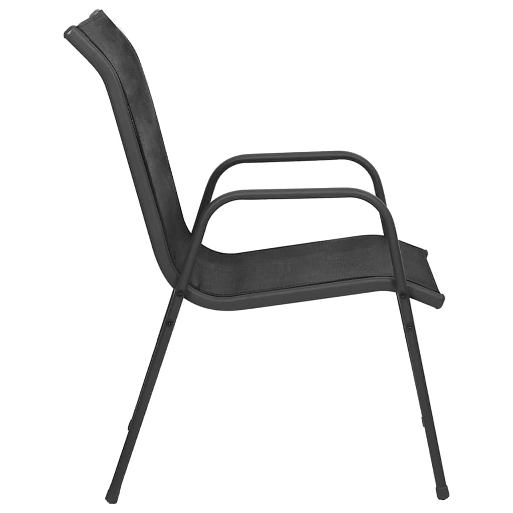 vidaXL Garden Chair | Set of 4 | Black and Anthracite | Steel | Standard