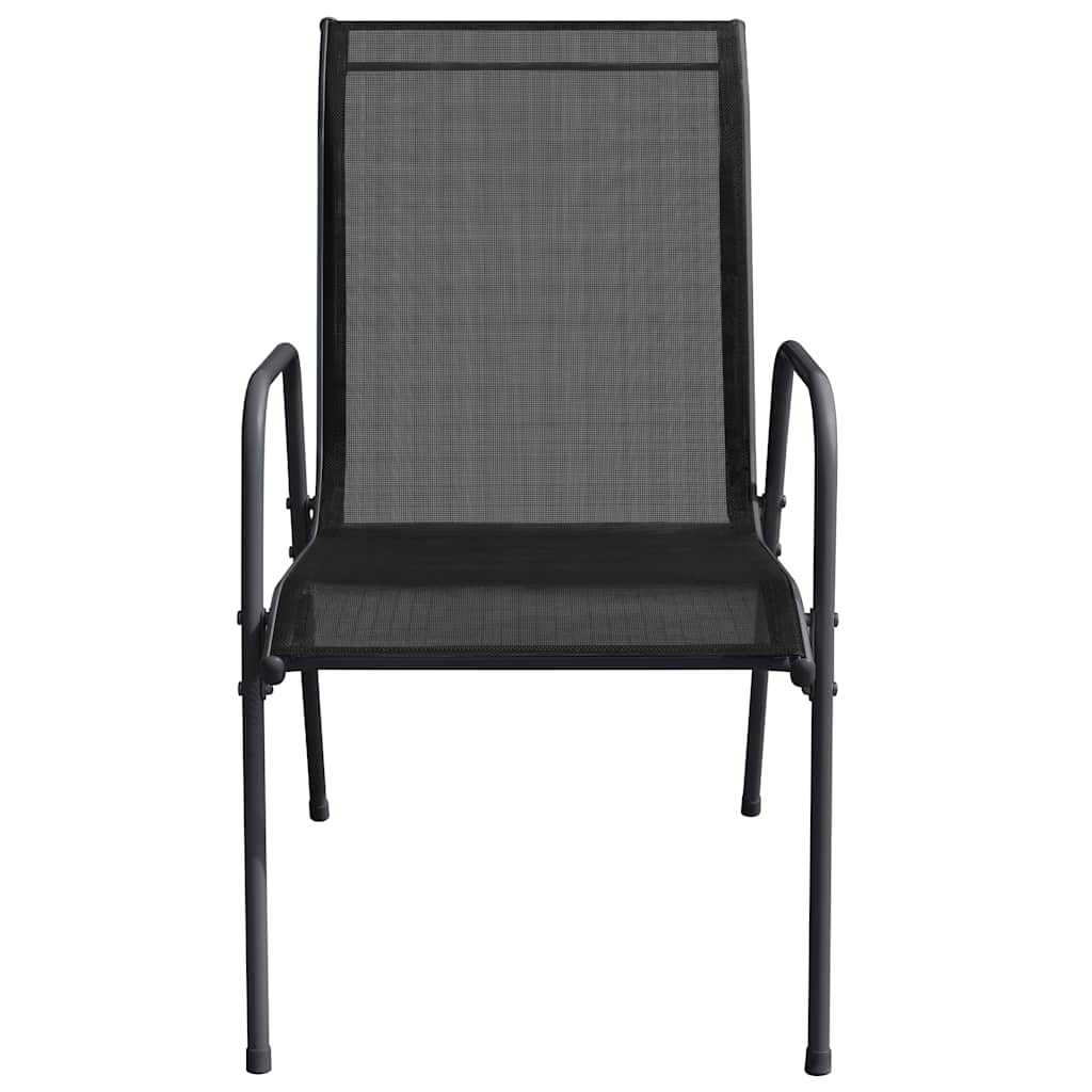 vidaXL Garden Chair | Set of 6 | Black and anthracite | Steel, Textilene | Large