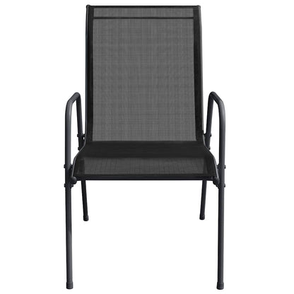 vidaXL Garden Chair | Set of 6 | Black and anthracite | Steel, Textilene | Large