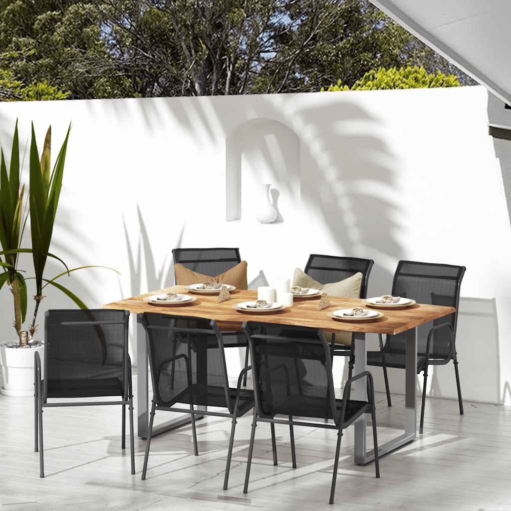 vidaXL Garden Chair | Set of 6 | Black and anthracite | Steel, Textilene | Large
