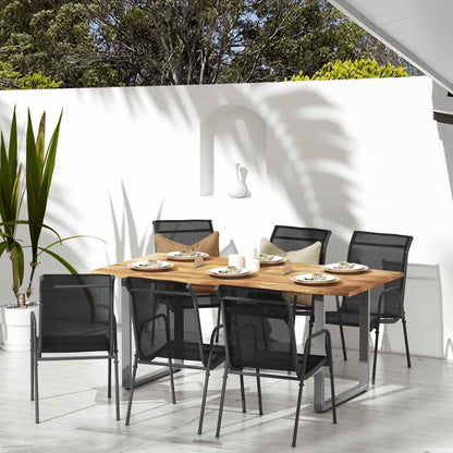 vidaXL Garden Chair | Set of 6 | Black and anthracite | Steel, Textilene | Large