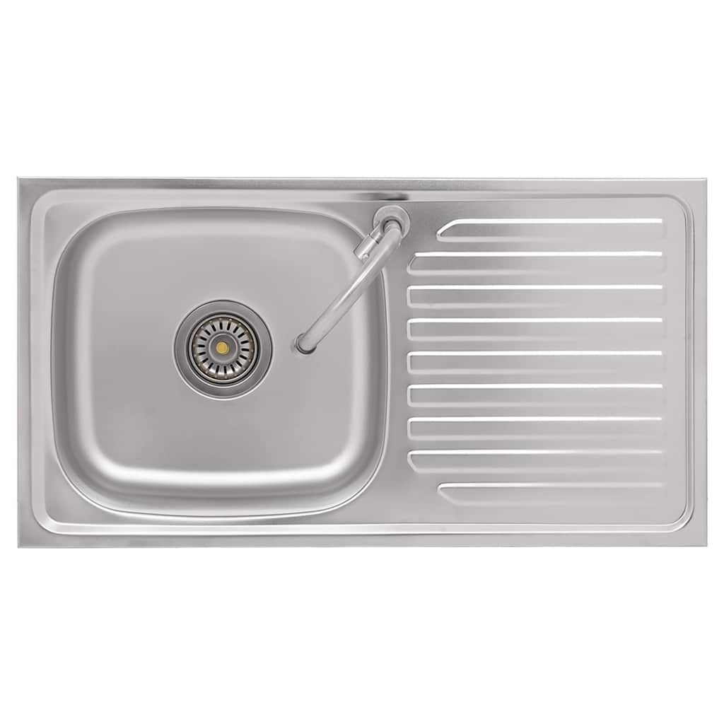 151213 vidaXL Camping Sink Single Basin with Tap Stainless Steel
