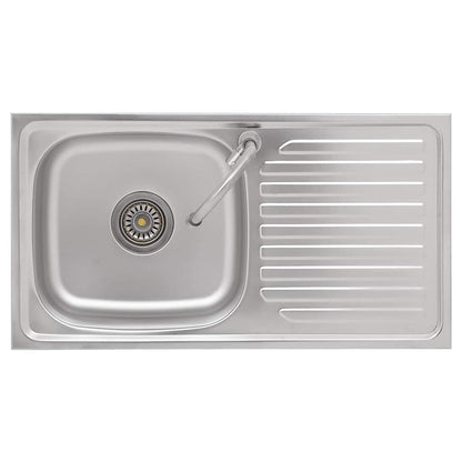 151213 vidaXL Camping Sink Single Basin with Tap Stainless Steel