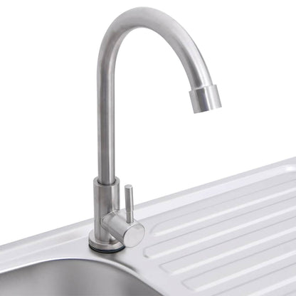 151213 vidaXL Camping Sink Single Basin with Tap Stainless Steel