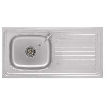 151214 vidaXL Camping Sink Single Basin with Tap Stainless Steel