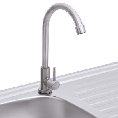 151214 vidaXL Camping Sink Single Basin with Tap Stainless Steel