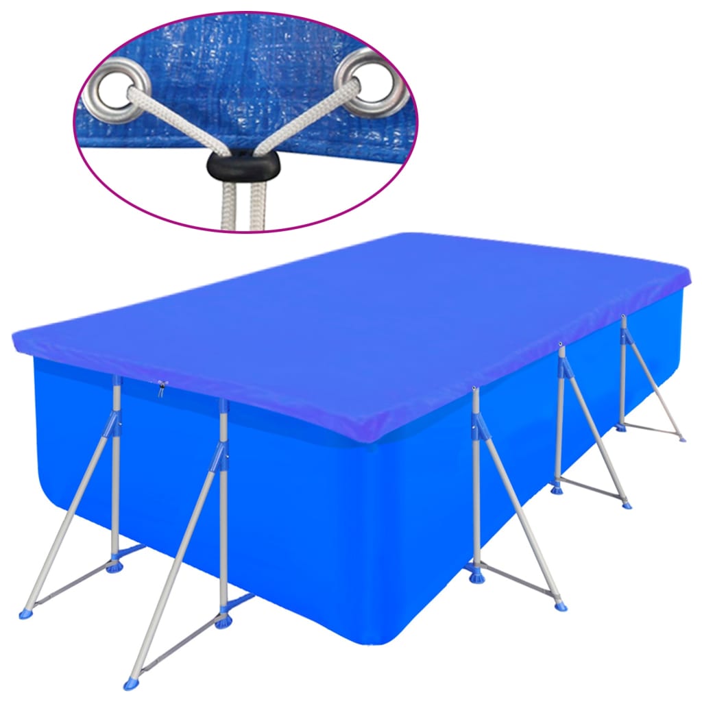 vidaXL Pool Cover | Set of 2 | Dark Blue | Polyethylene | Large | Durable