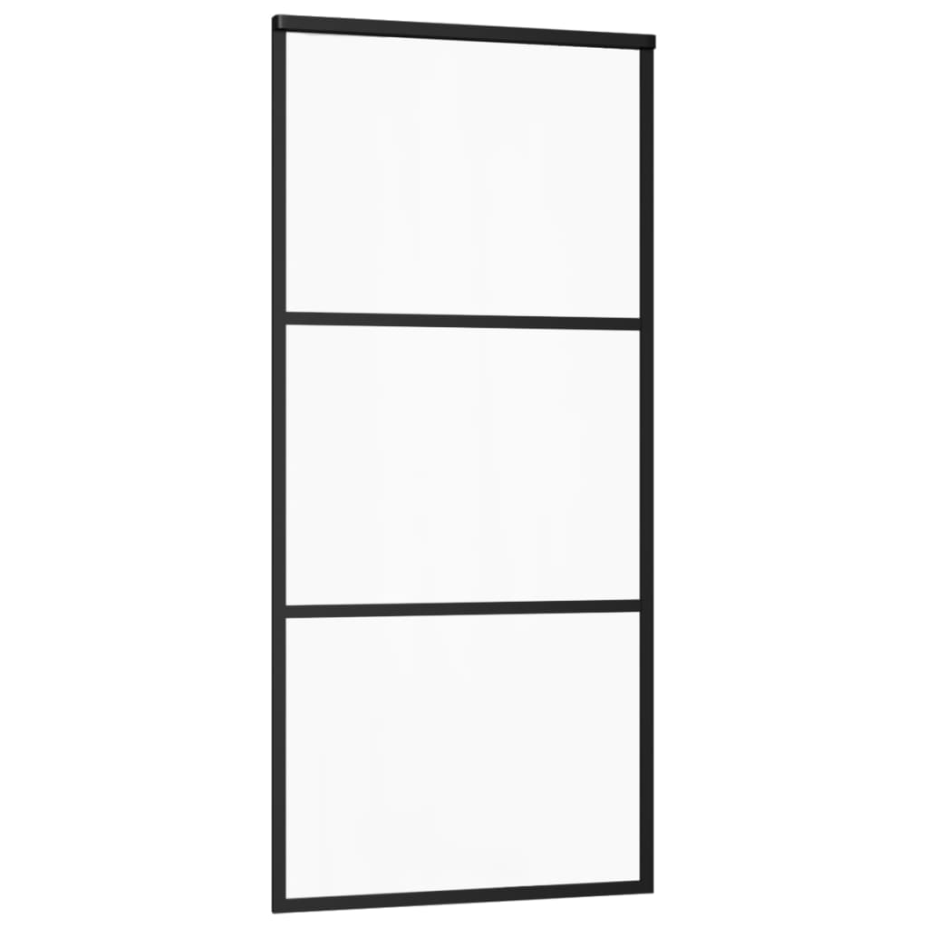 vidaXL Sliding Door with Hardware Set ESG Glass&Aluminium 90x205 cm