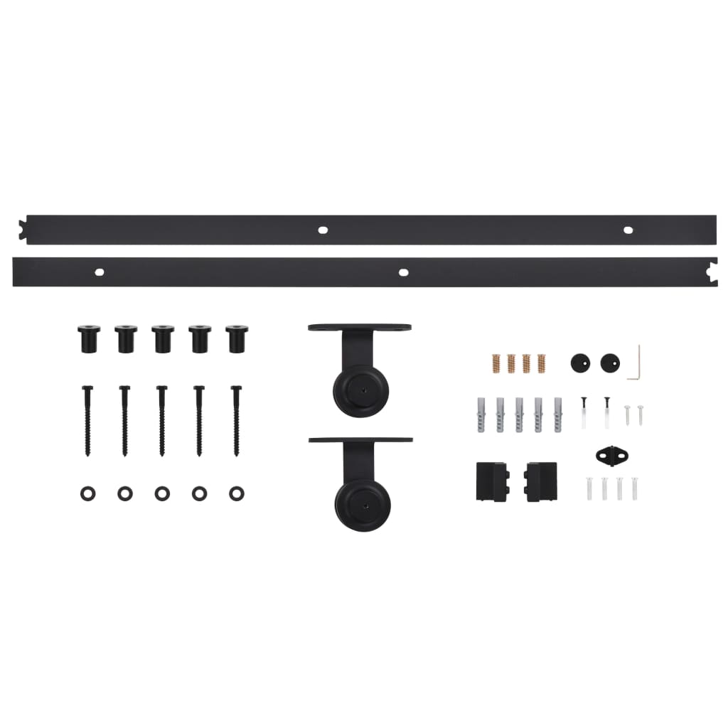 vidaXL Sliding Door with Hardware Set ESG Glass&Aluminium 90x205 cm