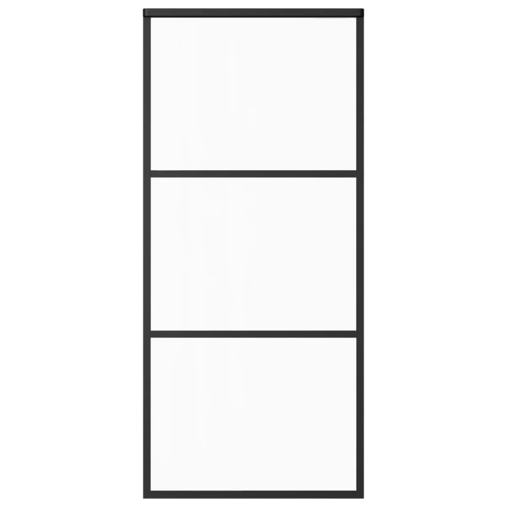 vidaXL Sliding Door with Hardware Set ESG Glass&Aluminium 90x205 cm