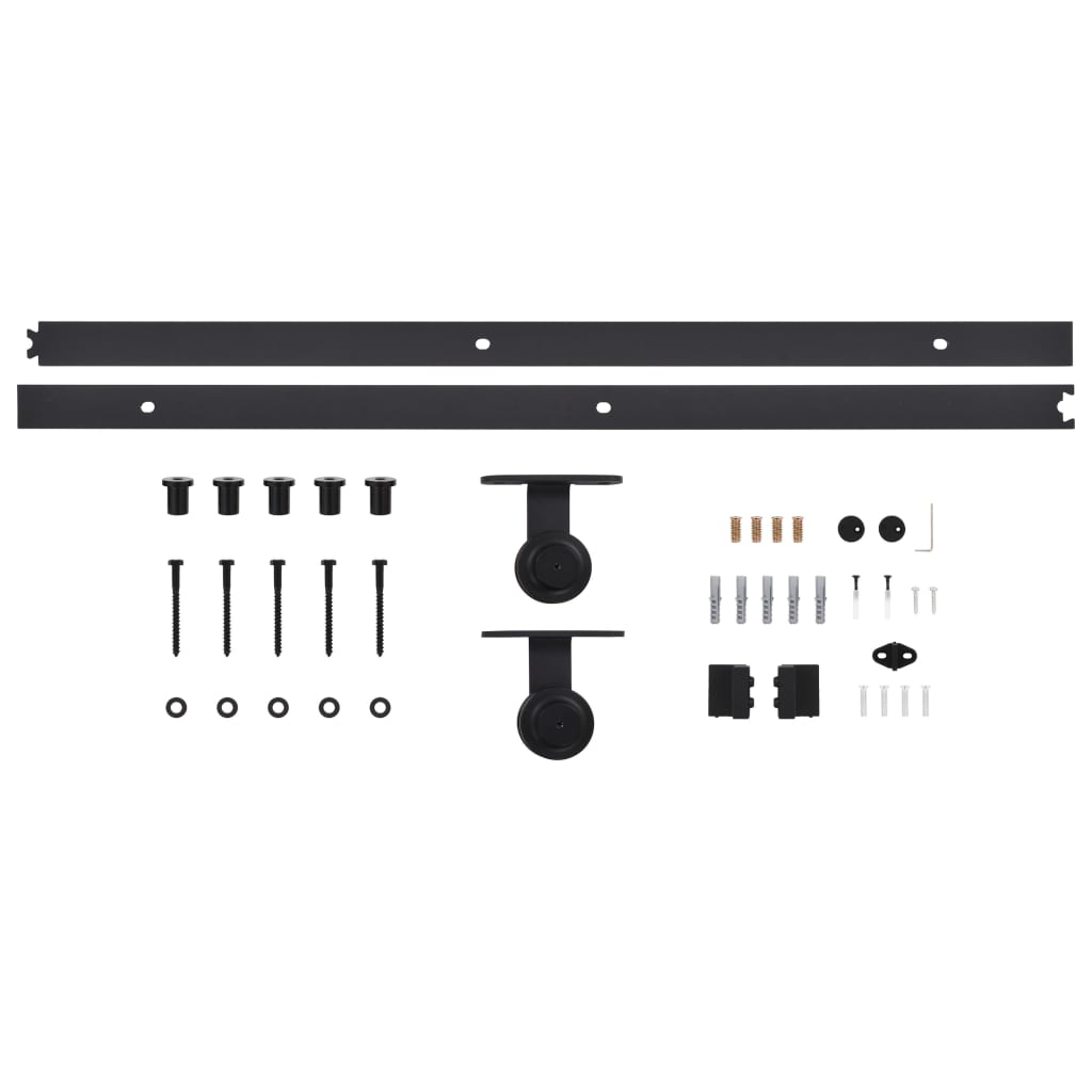 vidaXL Sliding Door with Hardware Set ESG Glass&Aluminium 90x205 cm