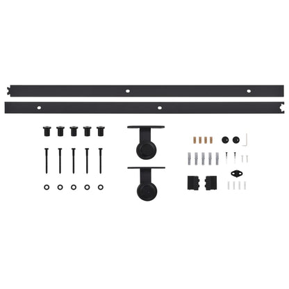 vidaXL Sliding Door with Hardware Set ESG Glass&Aluminium 90x205 cm