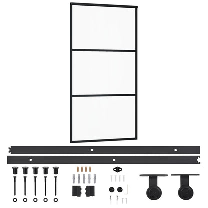vidaXL Sliding Door with Hardware Set ESG Glass&Aluminium 102x205 cm