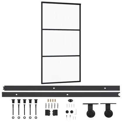 vidaXL Sliding Door with Hardware Set ESG Glass&Aluminium 102x205 cm