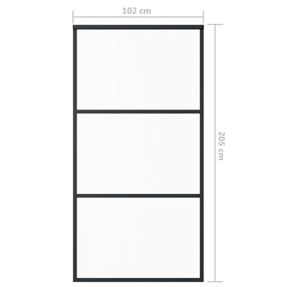 vidaXL Sliding Door with Hardware Set ESG Glass&Aluminium 102x205 cm