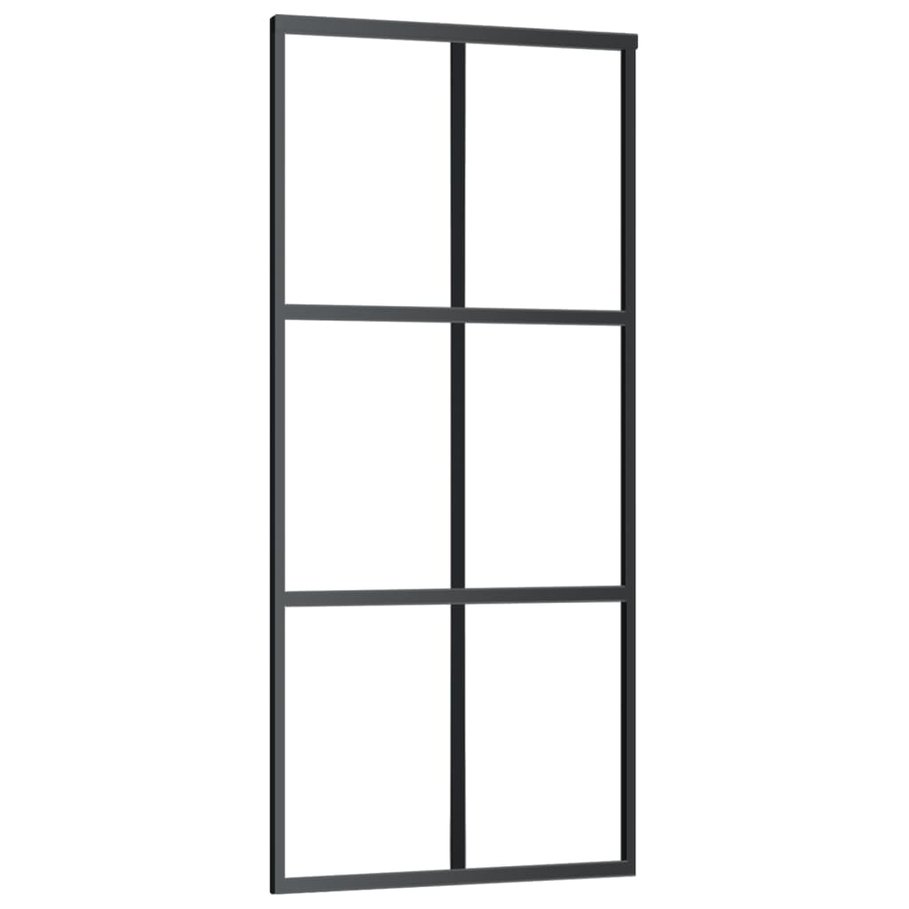 vidaXL Sliding Door with Hardware Set ESG Glass&Aluminium 90x205 cm