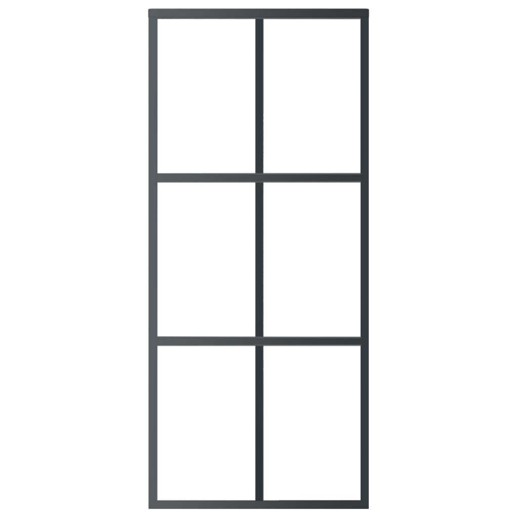 vidaXL Sliding Door with Hardware Set ESG Glass&Aluminium 90x205 cm