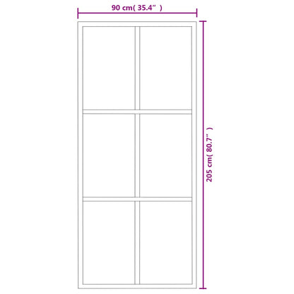 vidaXL Sliding Door with Hardware Set ESG Glass&Aluminium 90x205 cm