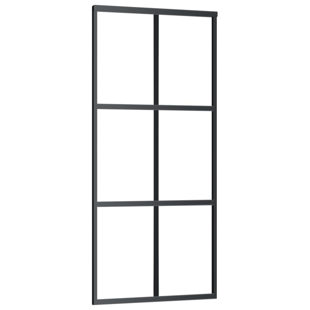 vidaXL Sliding Door with Hardware Set ESG Glass&Aluminium 90x205 cm