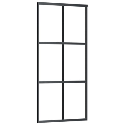 vidaXL Sliding Door with Hardware Set ESG Glass&Aluminium 90x205 cm