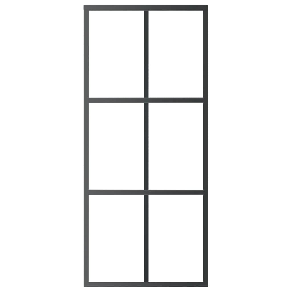 vidaXL Sliding Door with Hardware Set ESG Glass&Aluminium 90x205 cm