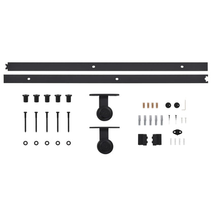 vidaXL Sliding Door with Hardware Set ESG Glass&Aluminium 90x205 cm