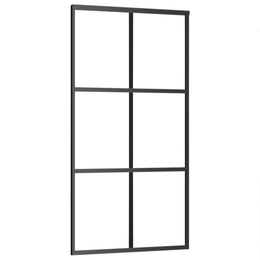 vidaXL Sliding Door with Hardware Set ESG Glass&Aluminium 102x205 cm