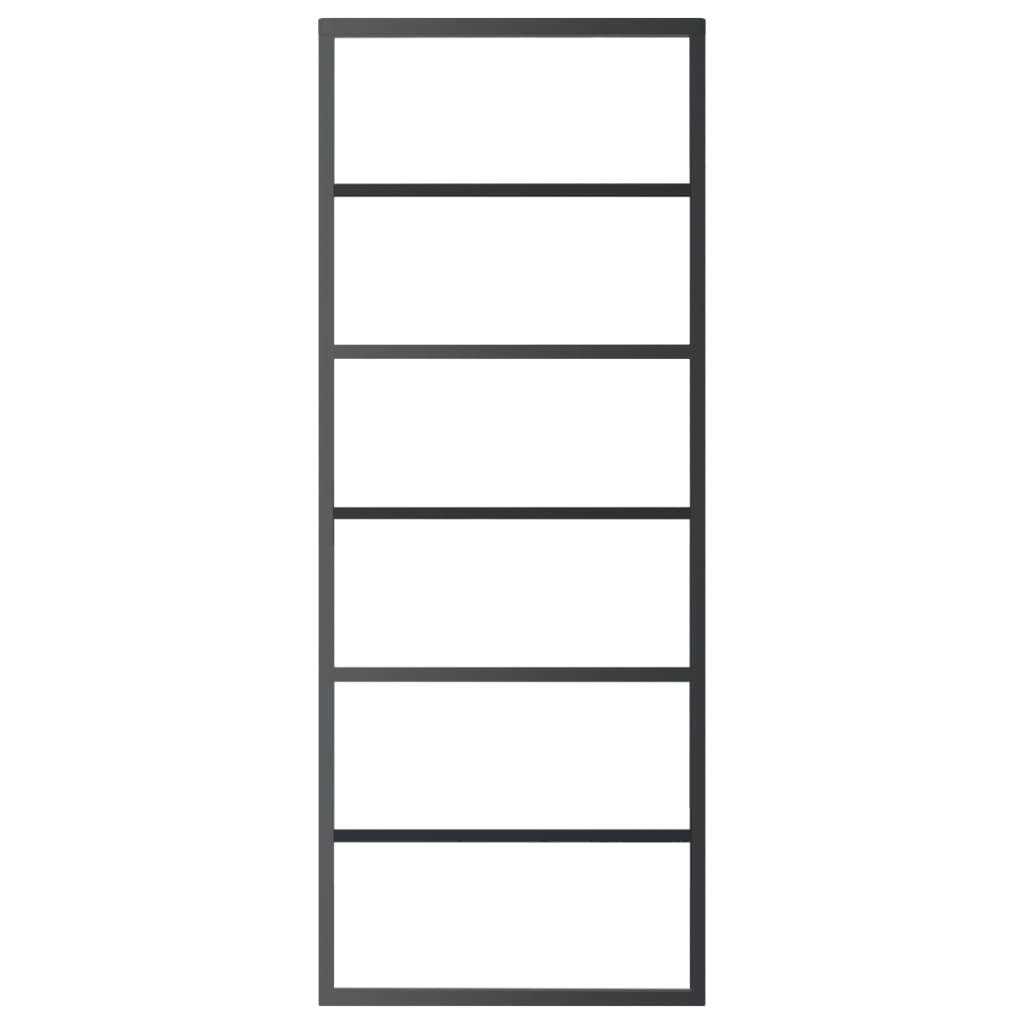 vidaXL Sliding Door with Hardware Set ESG Glass&Aluminium 76x205 cm