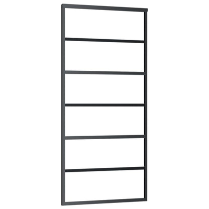 vidaXL Sliding Door with Hardware Set ESG Glass&Aluminium 90x205 cm