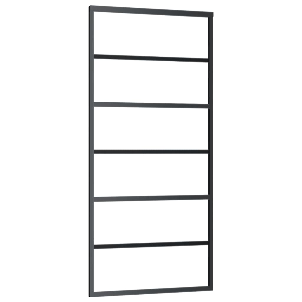 vidaXL Sliding Door with Hardware Set ESG Glass&Aluminium 90x205 cm