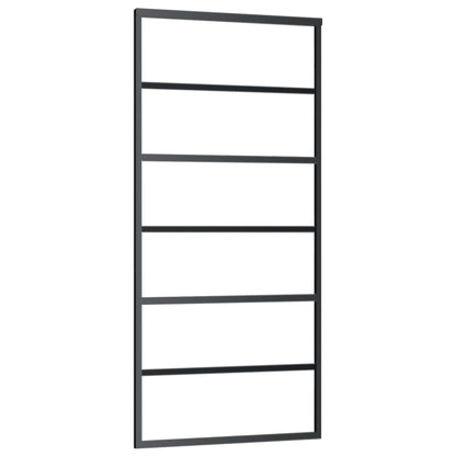 vidaXL Sliding Door with Hardware Set ESG Glass&Aluminium 90x205 cm