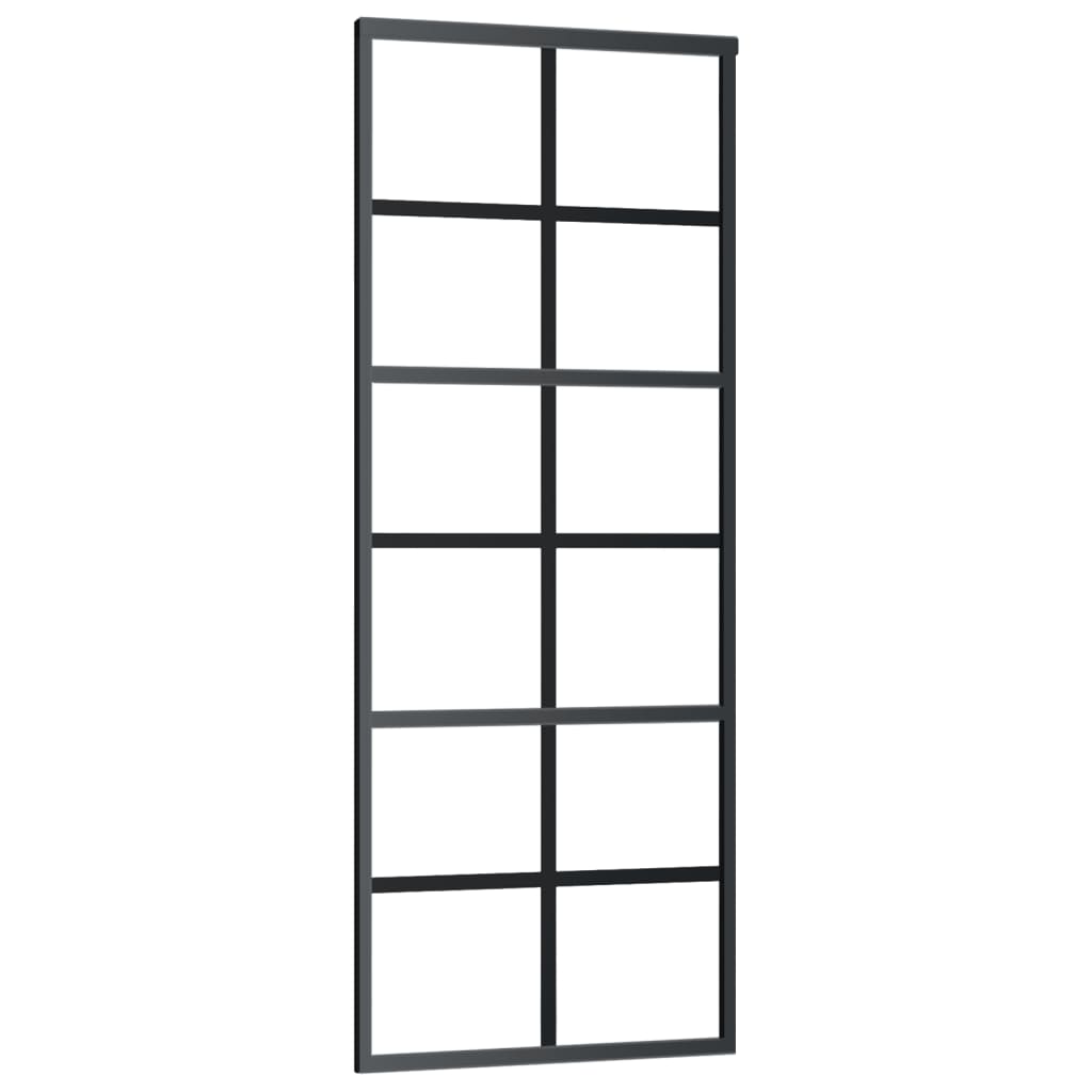 vidaXL Sliding Door with Hardware Set ESG Glass&Aluminium 76x205 cm