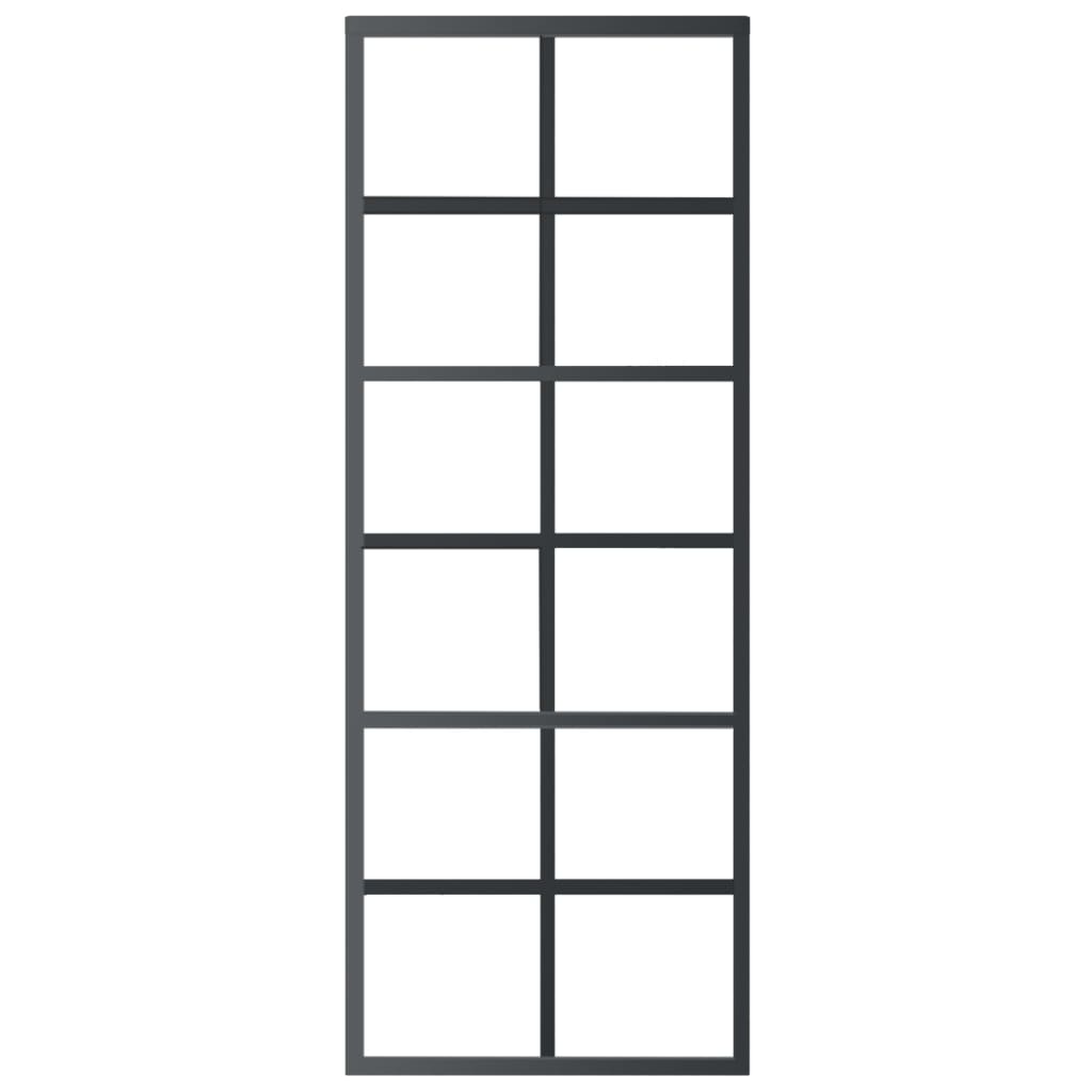 vidaXL Sliding Door with Hardware Set ESG Glass&Aluminium 76x205 cm