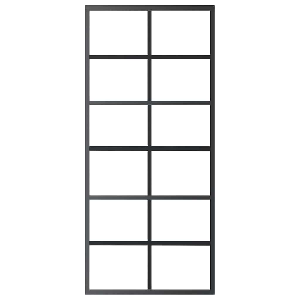 vidaXL Sliding Door with Hardware Set ESG Glass&Aluminium 90x205 cm