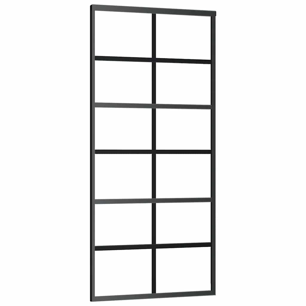 vidaXL Sliding Door with Hardware Set ESG Glass&Aluminium 90x205 cm