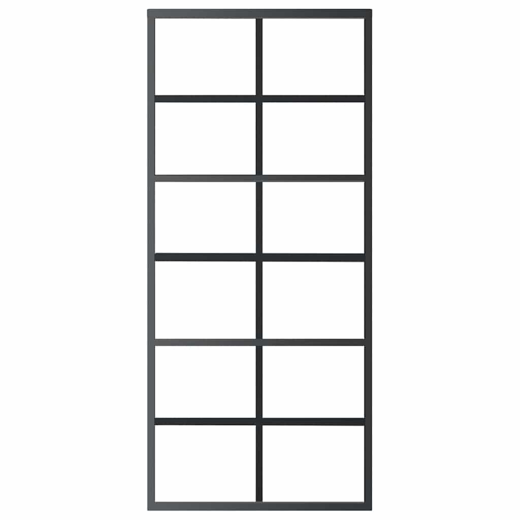 vidaXL Sliding Door with Hardware Set ESG Glass&Aluminium 90x205 cm