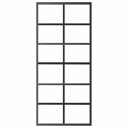 vidaXL Sliding Door with Hardware Set ESG Glass&Aluminium 90x205 cm
