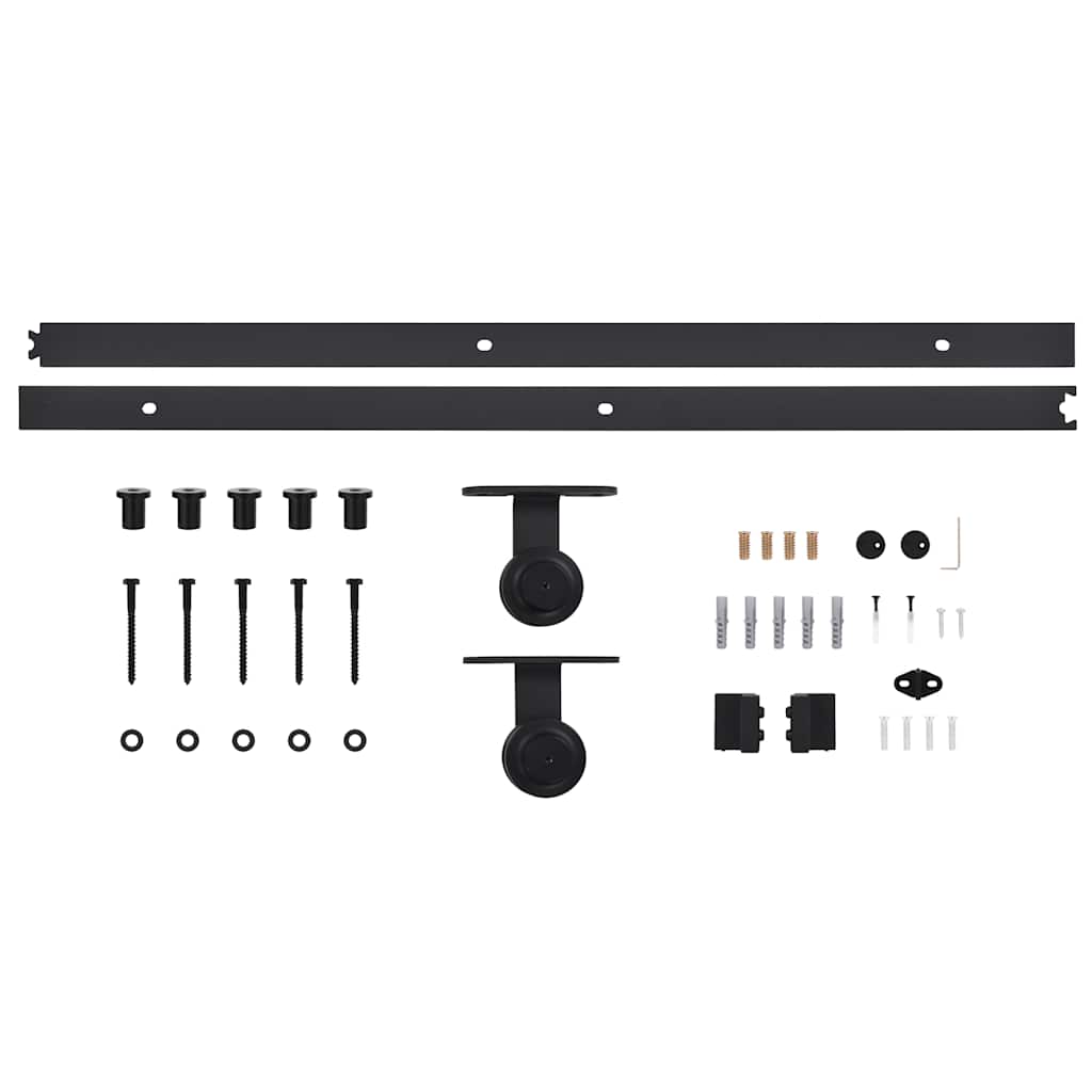 vidaXL Sliding Door with Hardware Set ESG Glass&Aluminium 90x205 cm