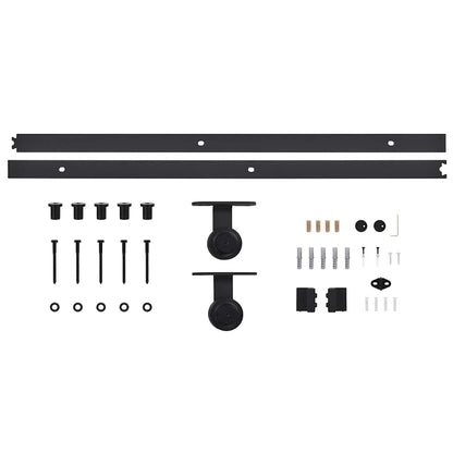 vidaXL Sliding Door with Hardware Set ESG Glass&Aluminium 90x205 cm