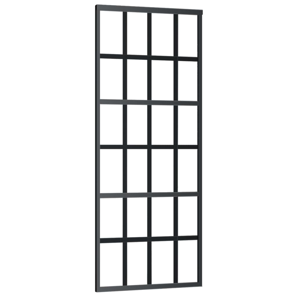 vidaXL Sliding Door with Hardware Set ESG Glass&Aluminium 76x205 cm