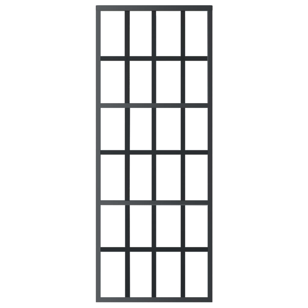 vidaXL Sliding Door with Hardware Set ESG Glass&Aluminium 76x205 cm