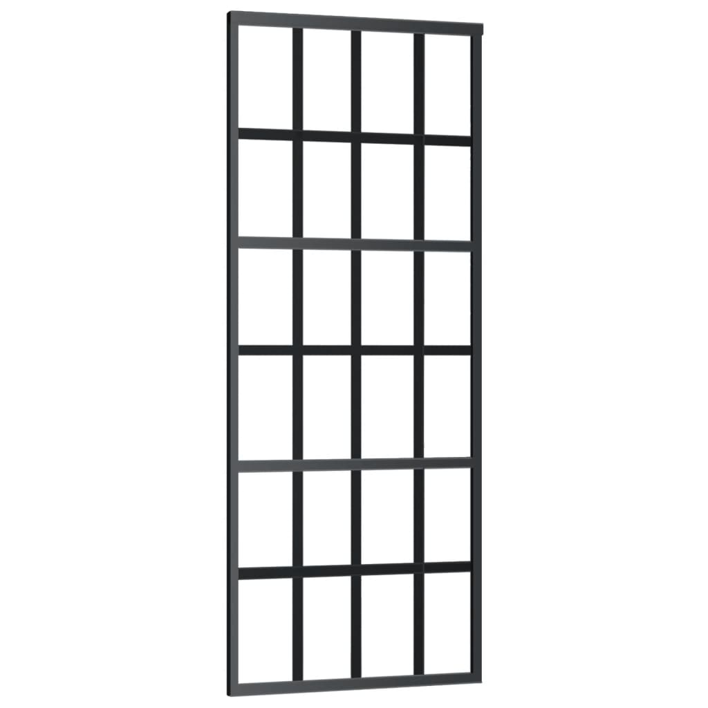 vidaXL Sliding Door with Hardware Set ESG Glass&Aluminium 76x205 cm